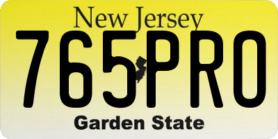 NJ license plate 765PRO