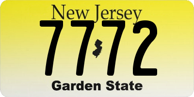 NJ license plate 7772