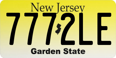 NJ license plate 7772LE