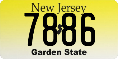 NJ license plate 7886