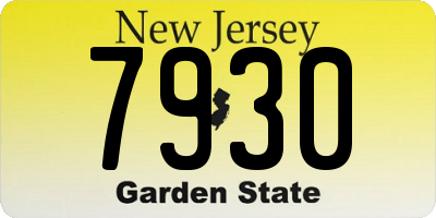 NJ license plate 7930