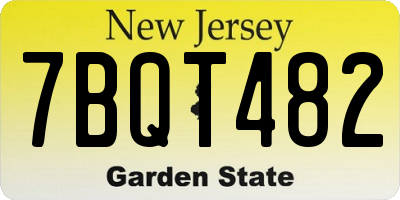 NJ license plate 7BQT482