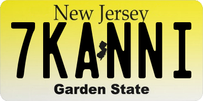 NJ license plate 7KANNI