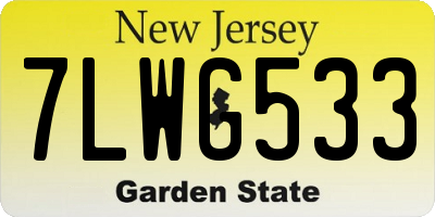 NJ license plate 7LWG533