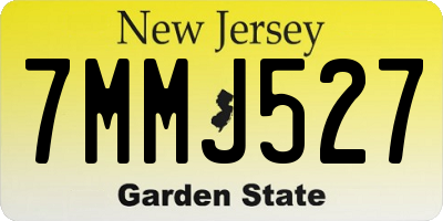 NJ license plate 7MMJ527