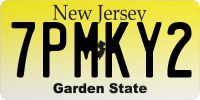 NJ license plate 7PMKY2