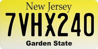 NJ license plate 7VHX240