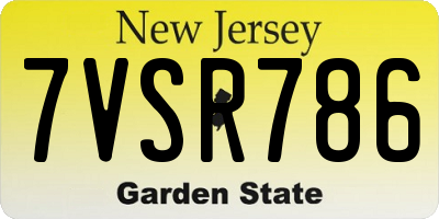 NJ license plate 7VSR786