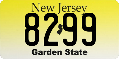 NJ license plate 8299