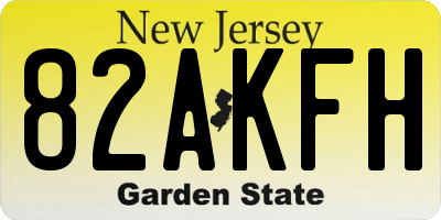 NJ license plate 82AKFH