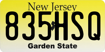 NJ license plate 835HSQ