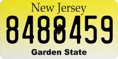 NJ license plate 8488459