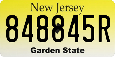 NJ license plate 848845R