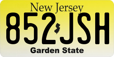 NJ license plate 852JSH