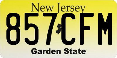 NJ license plate 857CFM