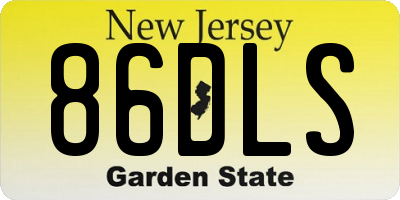 NJ license plate 86DLS