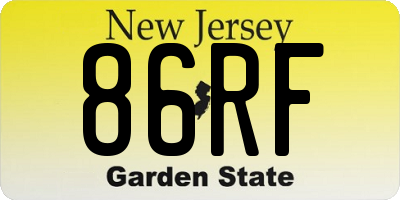 NJ license plate 86RF