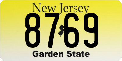 NJ license plate 8769