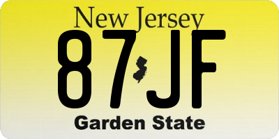 NJ license plate 87JF