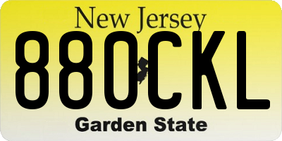 NJ license plate 880CKL