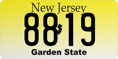 NJ license plate 8819