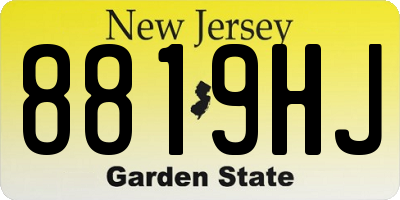 NJ license plate 8819HJ