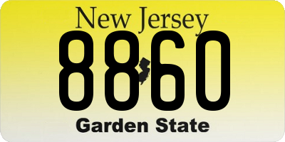 NJ license plate 8860