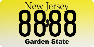 NJ license plate 8888