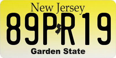 NJ license plate 89PR19