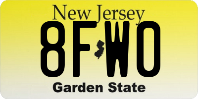 NJ license plate 8FW0