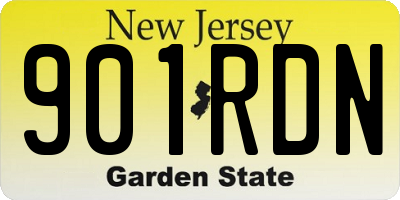 NJ license plate 901RDN