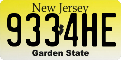 NJ license plate 9334HE