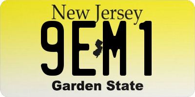 NJ license plate 9EM1