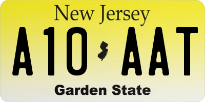 NJ license plate A10AAT