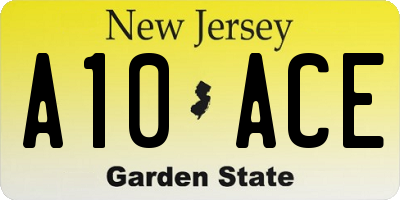 NJ license plate A10ACE