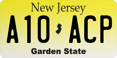 NJ license plate A10ACP