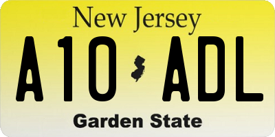 NJ license plate A10ADL