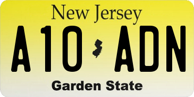 NJ license plate A10ADN