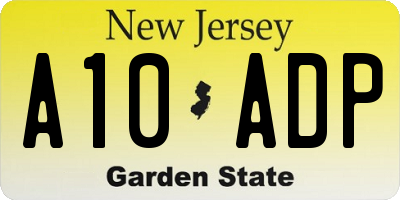 NJ license plate A10ADP