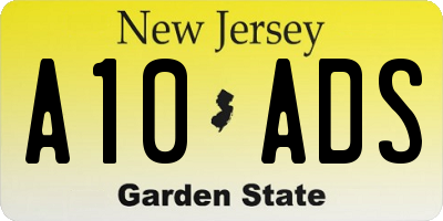 NJ license plate A10ADS