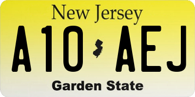 NJ license plate A10AEJ