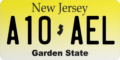 NJ license plate A10AEL