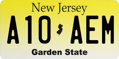 NJ license plate A10AEM