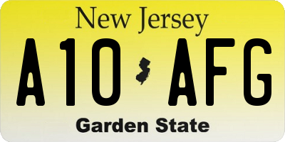 NJ license plate A10AFG