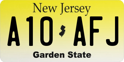 NJ license plate A10AFJ