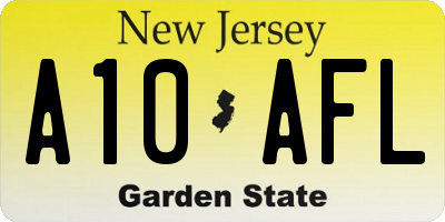 NJ license plate A10AFL