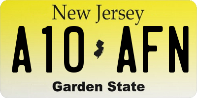 NJ license plate A10AFN