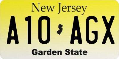 NJ license plate A10AGX