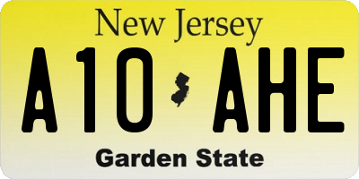 NJ license plate A10AHE