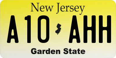 NJ license plate A10AHH